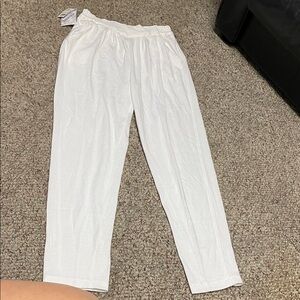 Vintage 90s lady foot locker White pleated elastic waist Relaxed Fit Pants